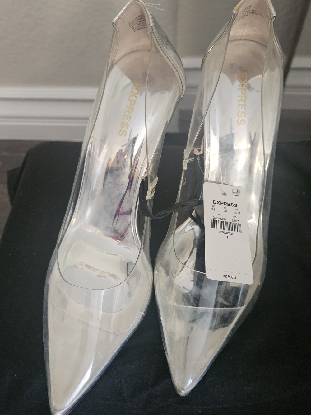Express Clear PVC Pointed-Toe Pumps
